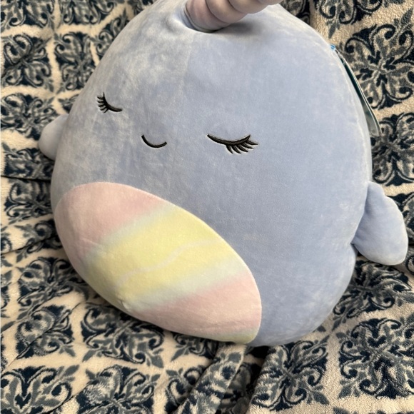 Squishmallow Naomi Plush Narwhal Pillow - Blue and Pastel Sz Large New with Tags - Picture 2 of 12